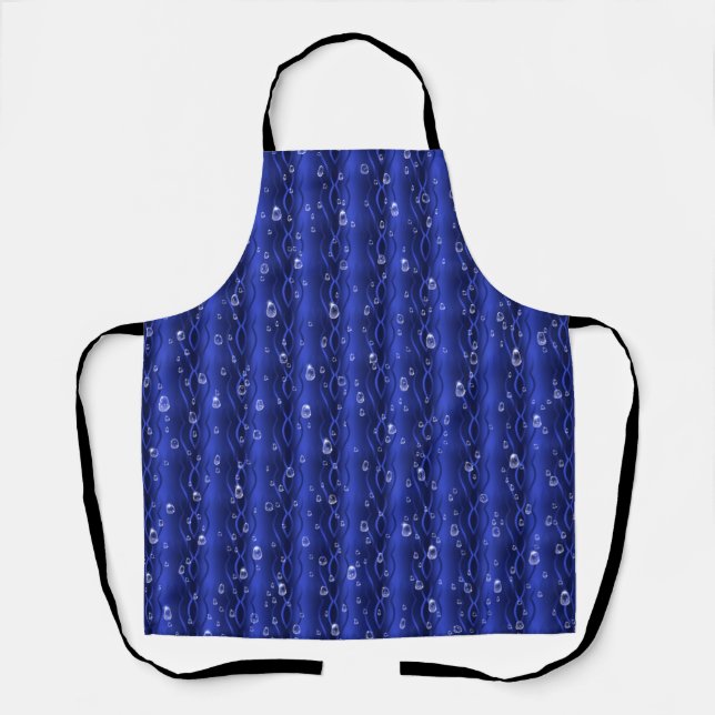 Tablier gouttes de pluie sur le métal bleu (Recto)