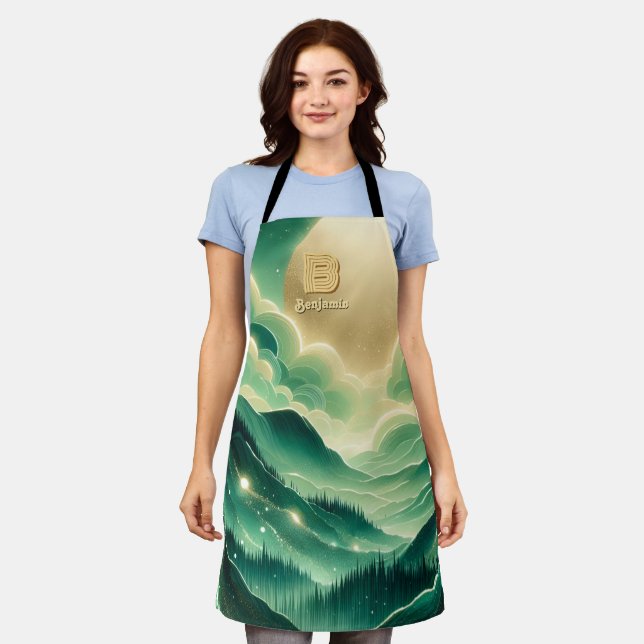 Tablier Gradient Emerald Kelly Parties scintillant verte M (Porté)