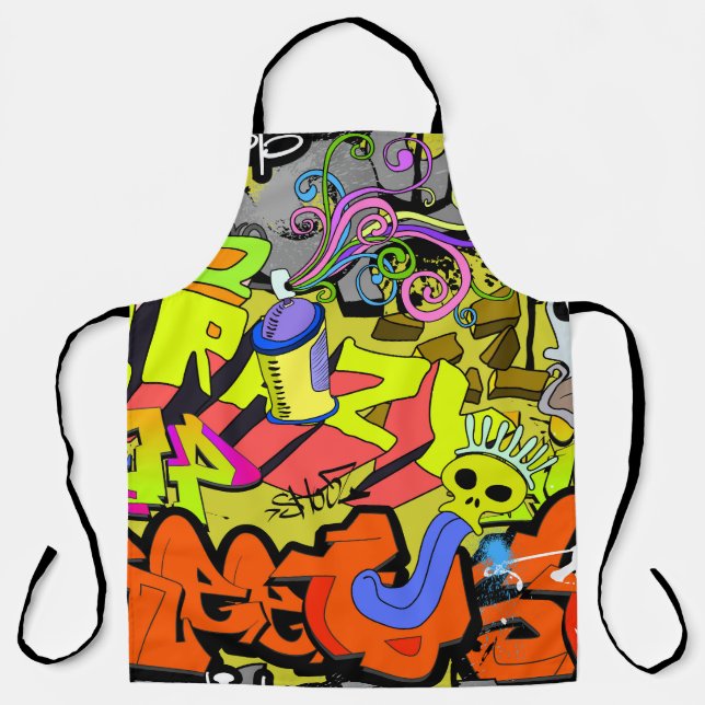 Tablier Graffiti urbain : mur d'art Vintage (Recto)