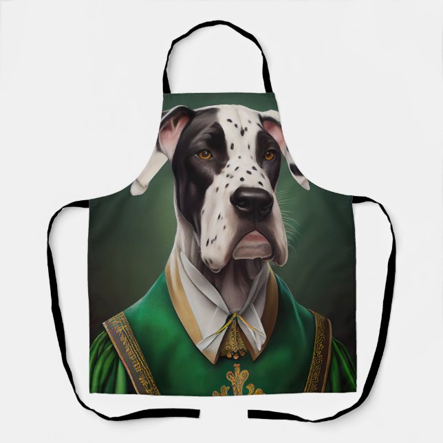 Tablier Grand chien Danse en tenue de la Saint Patrick (Recto)