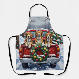 Tablier Grand chien de montagne suisse Noël camion rouge