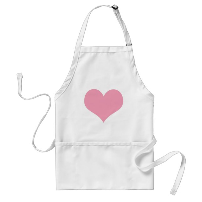 Tablier Grand Coeur d'amour rose (Devant)