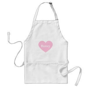 Tablier Grand coeur rose-clair - monogramme