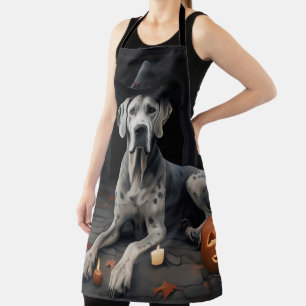 Tablier Grand Dane Citrouille Halloween flip d'effroi