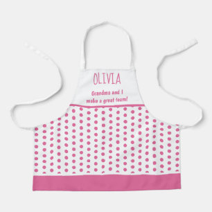 Tablier Grand-mère et enfant Cuisine rose artisanal