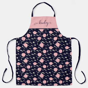 Tablier Grand Motif point bleu et rose