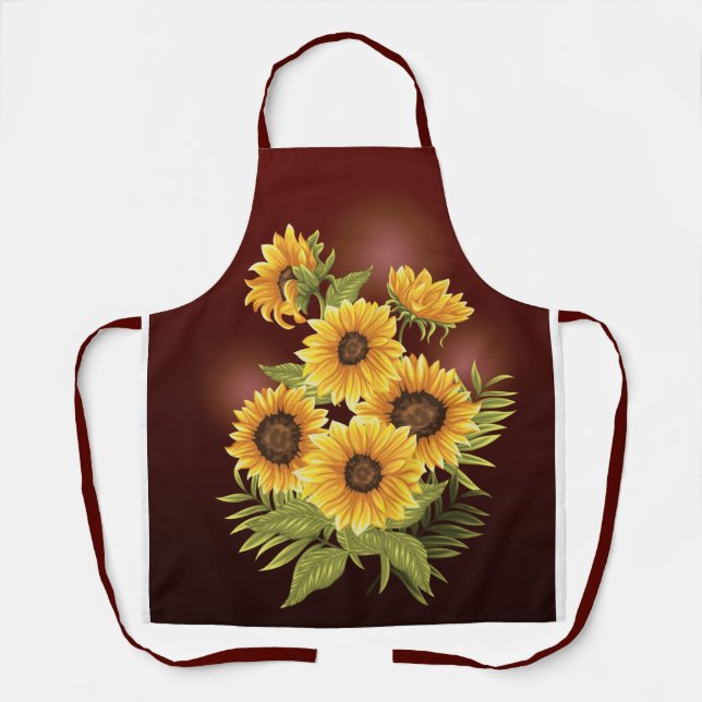 Tablier Grandes Tournesols Rustique Vintage (Recto)