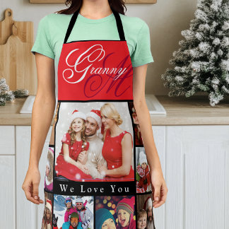 Tablier Grandma Elegant Photo Red Apron