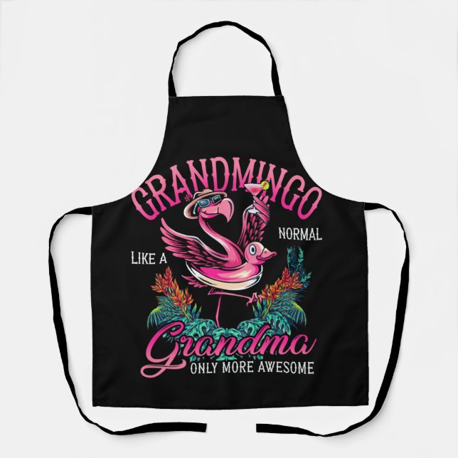 Tablier Grandmingo Grand-mère Flamant rose Lover Gramma (Recto)