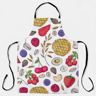 Tablier Granola, motif muesli sans soudure. Main des floco