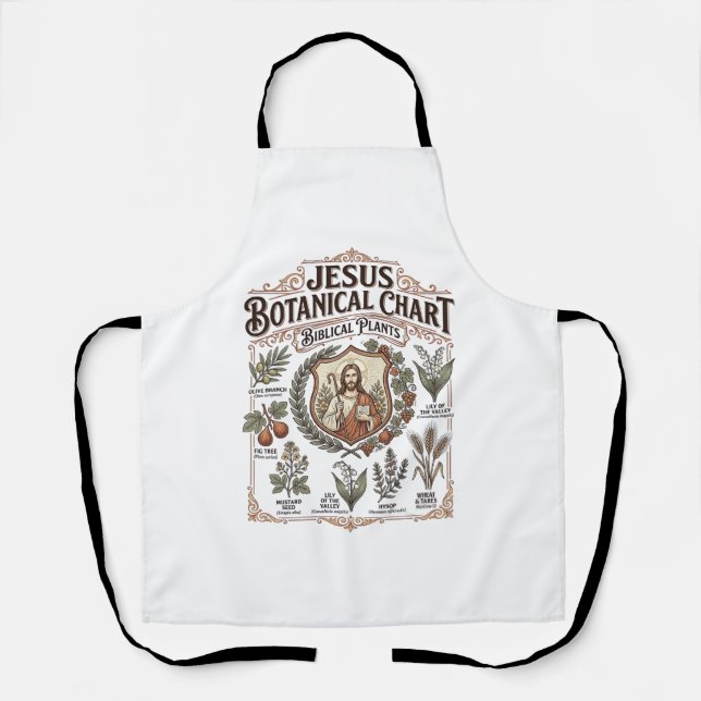 Tablier Graphique botanique de Jésus Plantes bibliques Jés (Recto)