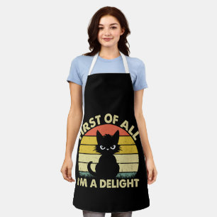 Tablier Graphique de chat drôle Sarcastique Tout d'abord j