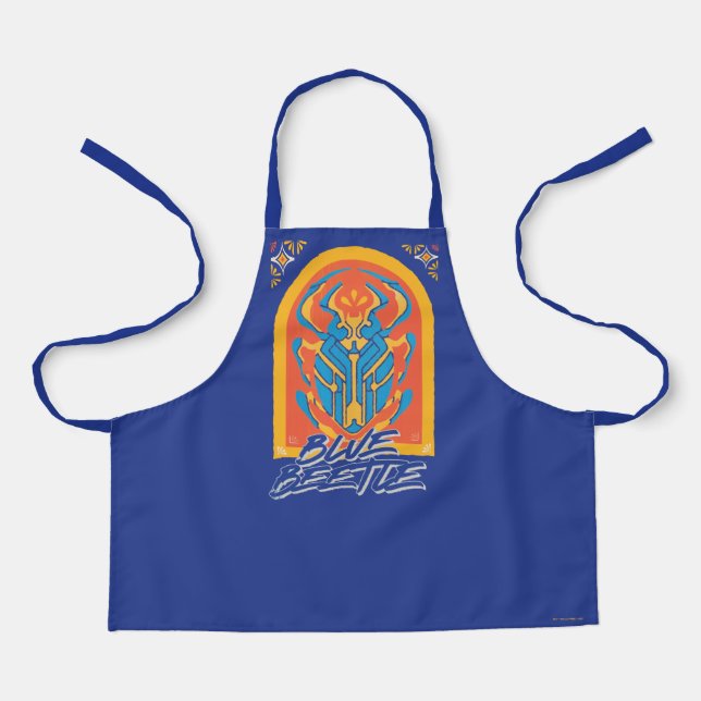Tablier Graphique de Talavera de scarabée bleu (Recto)