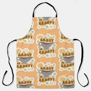 Tablier Gravy est Super Thanksgiving Feast Hippy Slogan