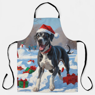 Tablier Great Dane coule dans la neige avec le Casquette d