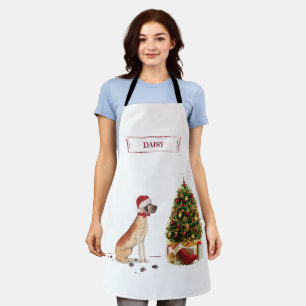 Tablier Great Dane Funny Chien de Noël avec arbre