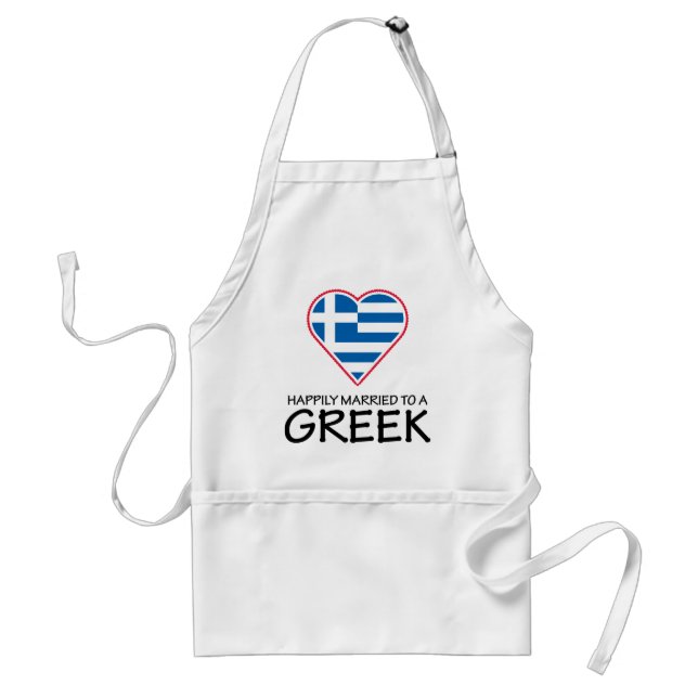 Tablier Grec heureusement marié (Devant)