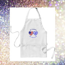 Grèce USA Drapeaux Coeur Mon pays Mon ancêtre