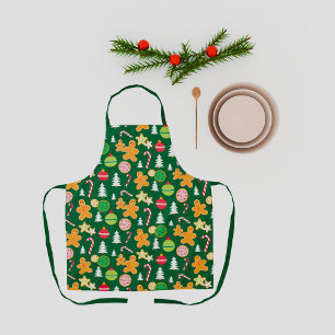 Tablier Green Christmas Gingerbread Motif de biscuits
