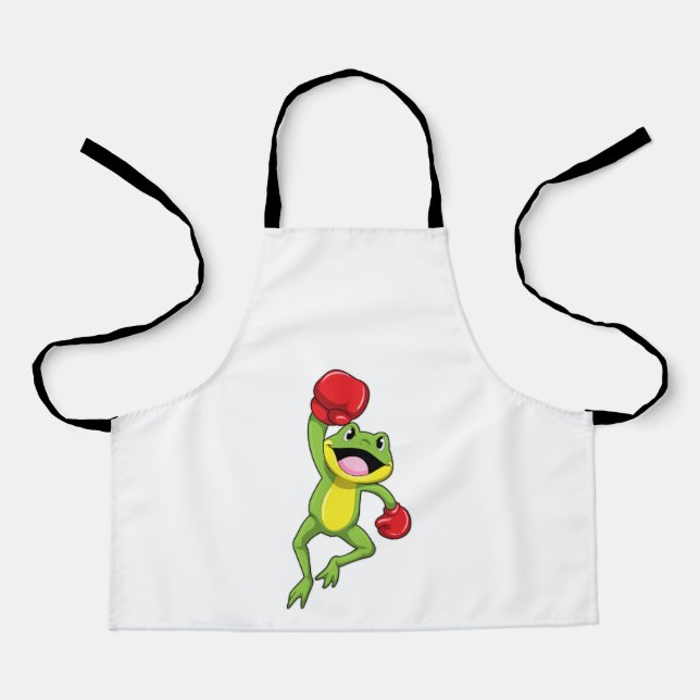 Tablier Grenouille à la boîte avec gants de boxe (Recto)