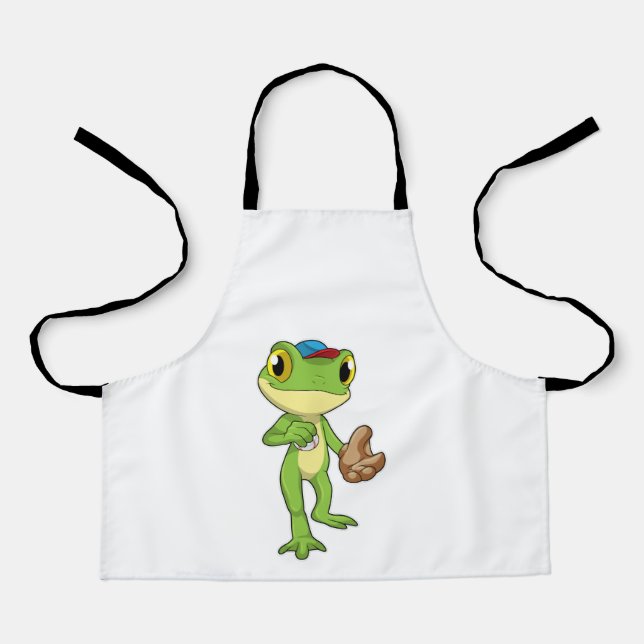 Tablier Grenouille au baseball avec gant de baseball (Recto)