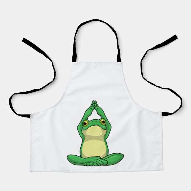 Tablier Grenouille au yoga en jambe croisée (Recto)