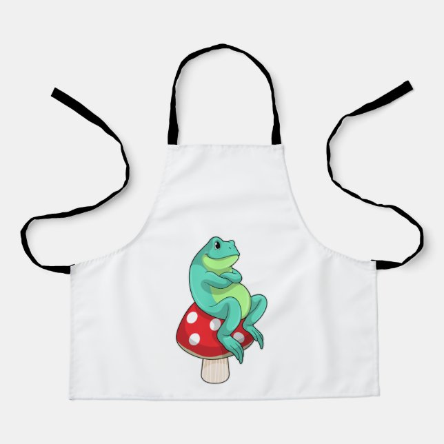 Tablier Grenouille avec champignon (Recto)