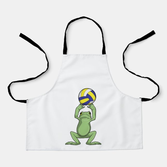 Tablier Grenouille avec volleyball (Recto)