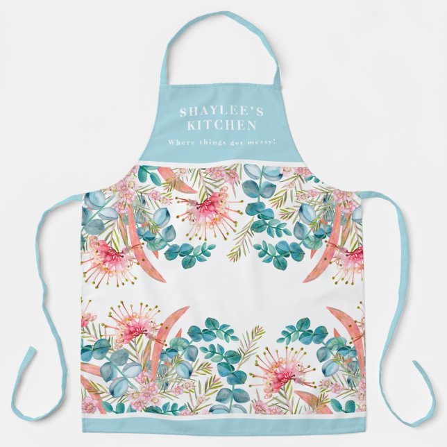 Tablier Grevillea Et Eucalyptus Personnalisables (Recto)