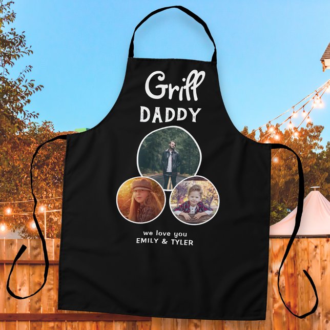 Tablier Grill Daddy Modern Oval 3 Photo Fête du Père (Créateur téléchargé)