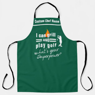 Tablier Grill & Golf Apron, Whats Your Superpower Golf Pap