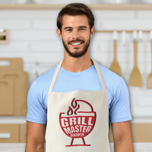 Tablier "Grill Master" Chef Homme Nom personnalisé Cuisine