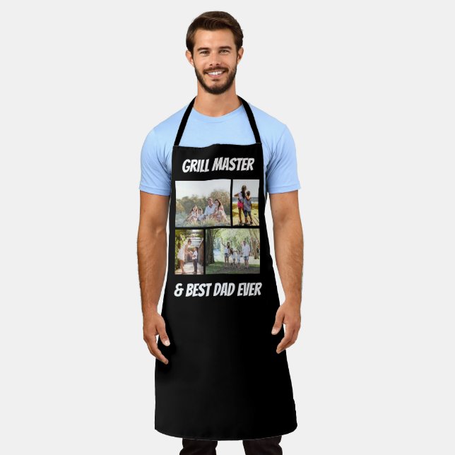 Tablier Grill Master et Meilleur papa Ever 4 cadeau photo (Porté)