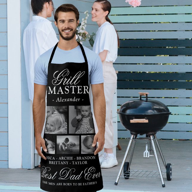 Tablier Grill Master père photo Collage (Créateur téléchargé)
