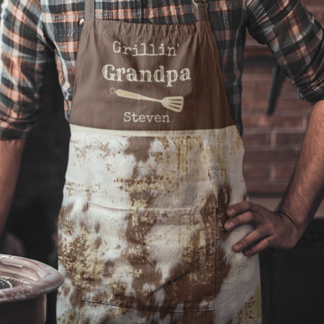 Tablier Grillin" Grand-pa Cowhide Western Custom (Créateur téléchargé)