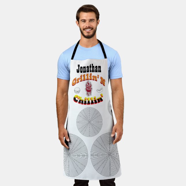 Tablier Grillin' N Chillin' Personnalisé Ajoutez Votre Pro (Porté)