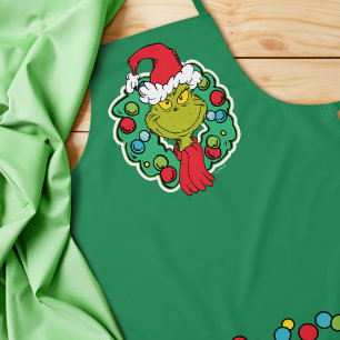 Tablier Grinch Couronne de Noël