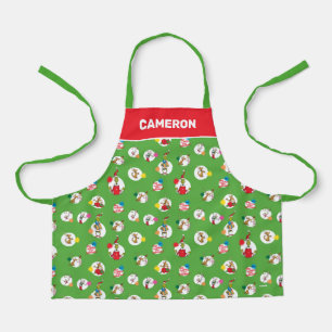 Tablier Grinch Motif de points de Noël