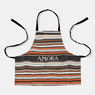 Tablier Gris Gris Orange Motif minimal