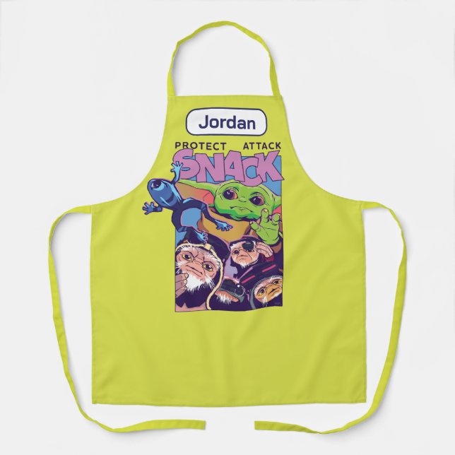 Tablier Grogu - Protéger. Attaquer. ENCAS ! (Recto)