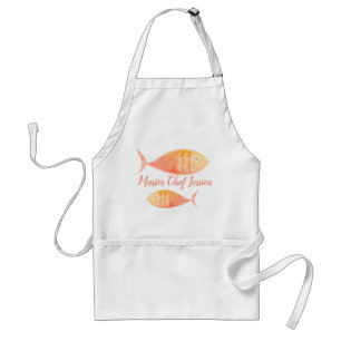 Tablier Groupe de poissons saumons