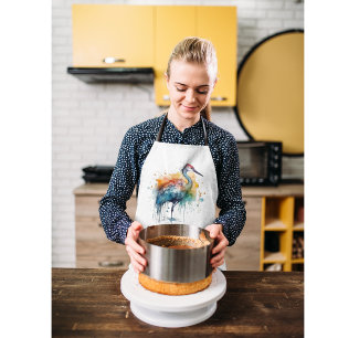 Tablier Grue gracieuse : Aquarelle, coutume