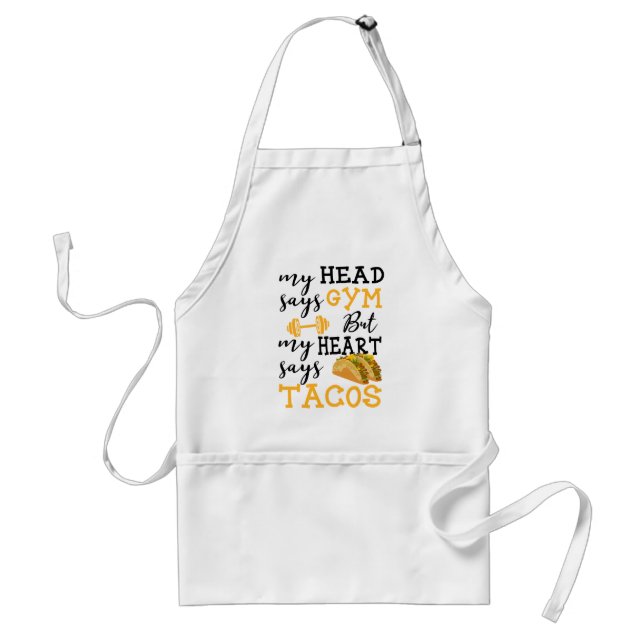 Tablier Gym vs Tacos - Entraînement de nouveauté amusant (Devant)