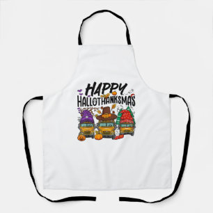 Tablier HalloMerciMas Halloween Thanksgiving Noël Sc