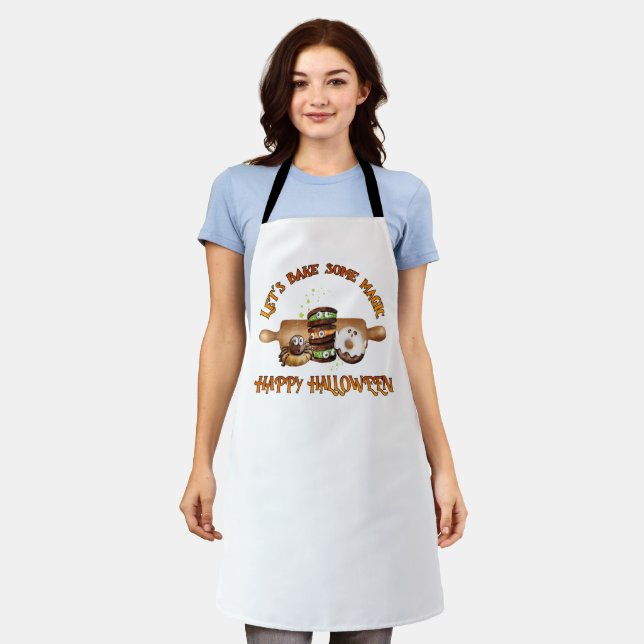 Tablier Halloween Apron Faisons un peu de magie (Porté)