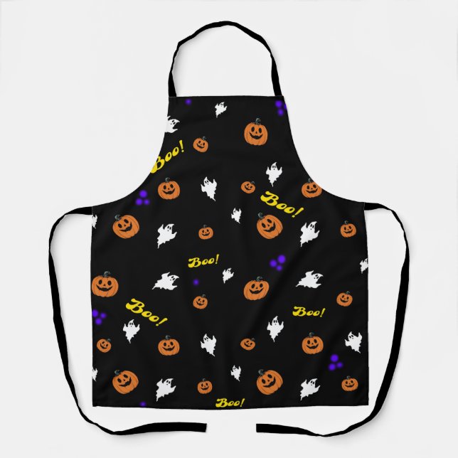 Tablier Halloween Boo Ghosts Motif sans couture (Recto)