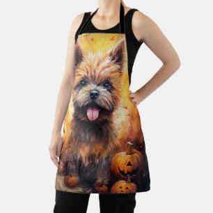 Tablier Halloween Cairn Terrier Avec La Peur Citrouille