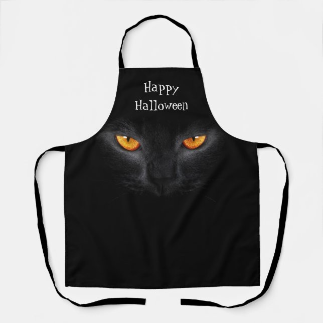 Tablier Halloween chat noir Apron (Recto)