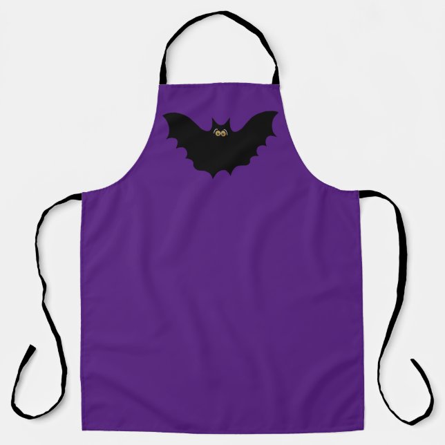 Tablier Halloween chauve chauve violet Apron (Recto)