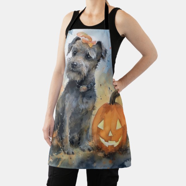 Tablier Halloween Chesapeake Bay Terrier Avec Citrouilles (Insitu)